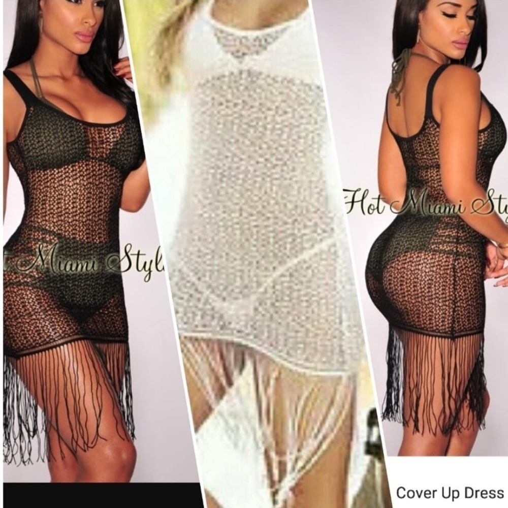 tassel tunic crochet swimwear dress bikini beach c